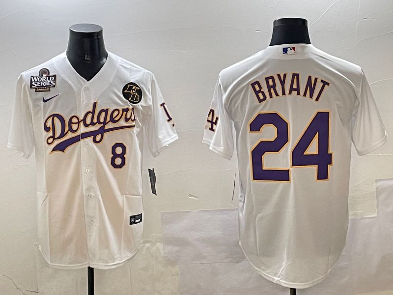 Men Los Angeles Dodgers #24 Bryant White Fashion Game 2025 Nike MLB Jersey style 3064